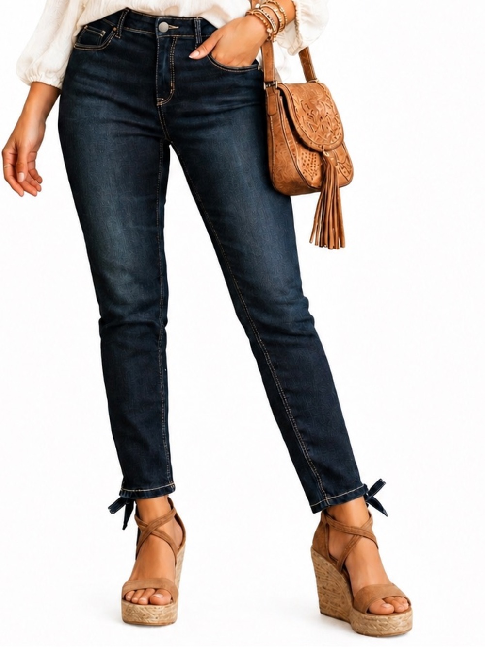 crown & ivy dark indigo denim jeans